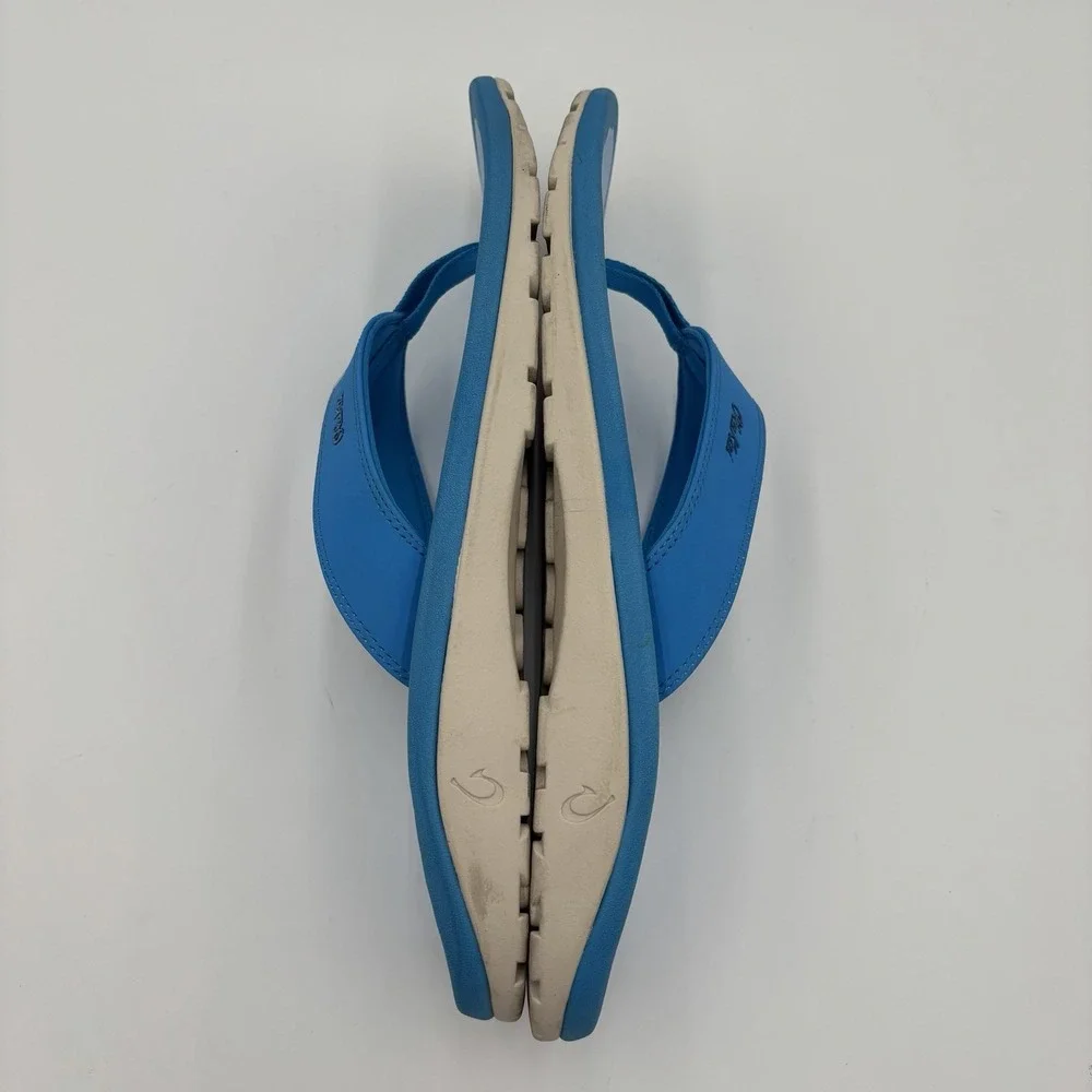 OluKai Ohana Sandals Blue Mens Size 14 Slip On Beach Vacation